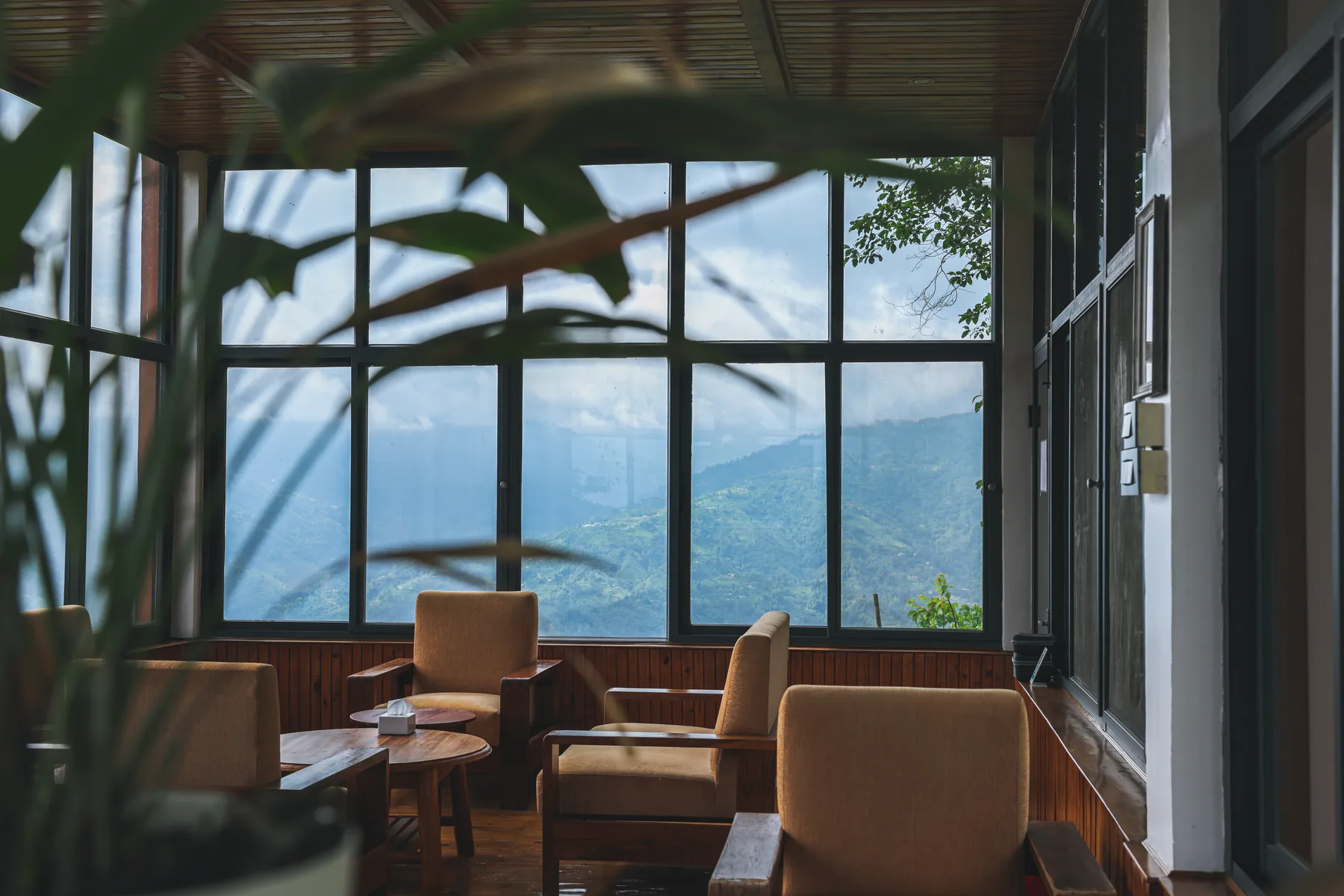 Sunlight through the windows of the Fikkal Bar lounge